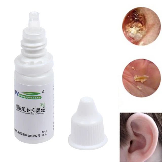 10ml Ear Drops Sodium Bicarbonate Earwax Cleaner Liquid Otitis Tinnitus Deafn ql
