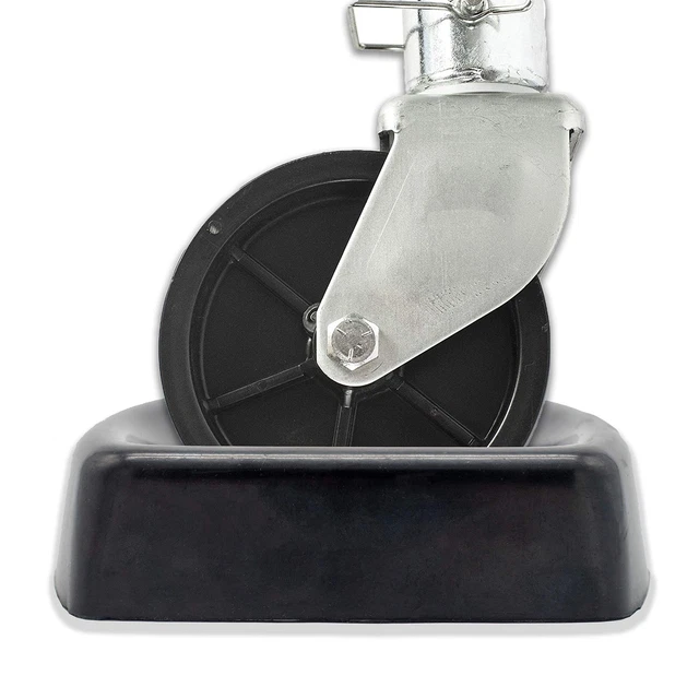 Caravan/Trailer Jack Caster Wheel Dock - Heavy Duty Rubber Chock for 6"