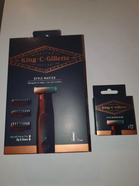 GILLETTE King C Style Master Tondeuse A Barbe avec 3 Sabots et 1 Lame