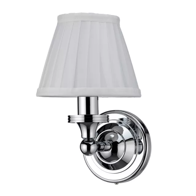 Burlington EL/BL12 round base light, Whi fine pleated shade (Ip44) RRP £275.00