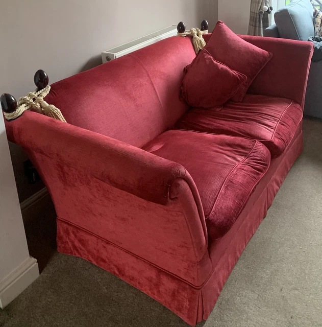 LAURA ASHLEY LANGHAM Knole 2 seater sofa drop arm in raspberry