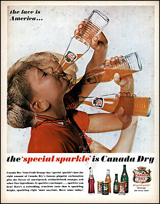 1962 Young boy Canada Dry true fruit orange soda cola vintage photo print ad L42