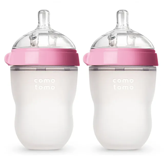 Baby Bottle, Pink, 8 Ounce (2 Count)