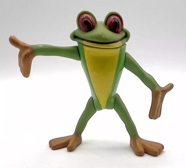 Vintage 2000 Rain Forest Cafe Green Tree Frog Action Toy Figure 3" Moveable