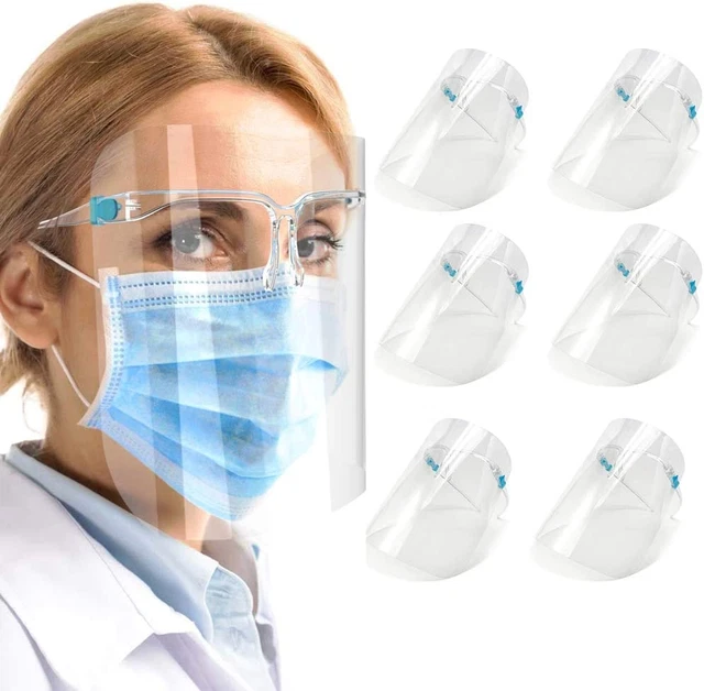Paquete de 6 cubiertas antipolvo, funda bucal unisex, gafas reutilizables estilo antiniebla