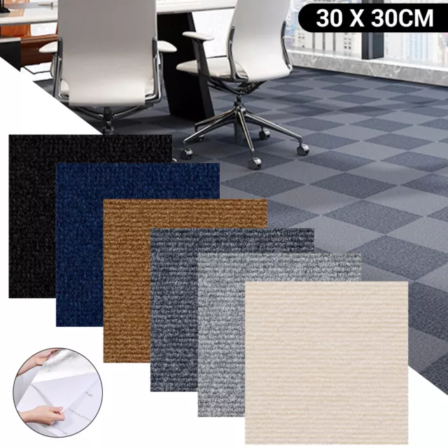Non-slip Square Carpet Tiles Peel and Stick Self Adhesive Floor Mat DIY Cuttable