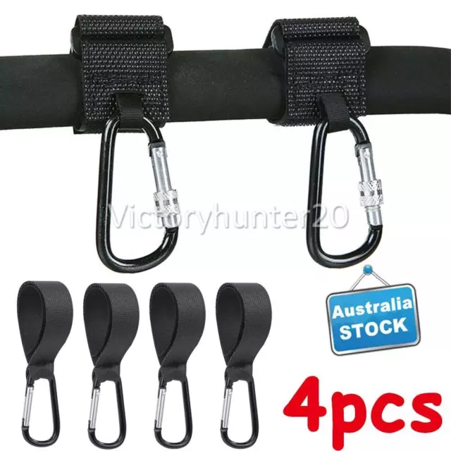 4x Pram Hook Baby Kids Stroller Hooks Shopping Bag Clip Carrier Pushchair Hanger