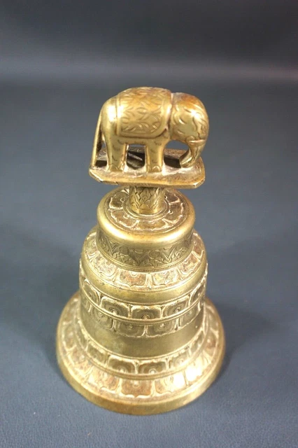 Temple Bell Ringer BRONZE BELL BUDDHIST Temple Early Southeast-Asian Cast Elephant Door ...