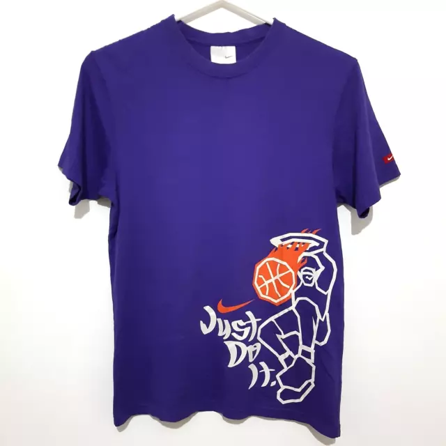 Nike Just Do It Shirt Boys Purple Short Sleeve Size Large