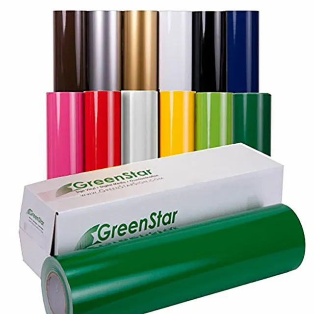 GreenStar Adhesive Sign Vinyl 12" x 5 Yard Roll Starter Pack Outdoor Craft, 3mil