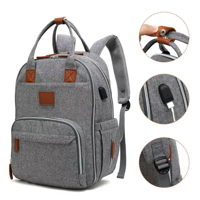 USB Nappy Diaper bag backpack Baby Travel waterproof large pack mummy baby Bag