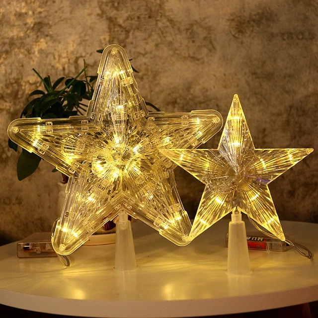 Lámpara LED de estrella para fiesta de Navidad estrella copa de árbol decoración única 1 pieza