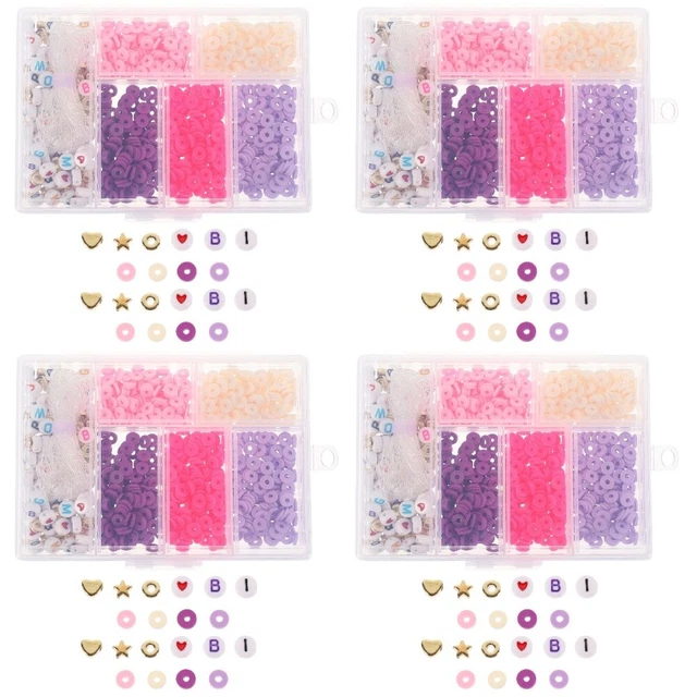 4 Boxes DIY loose beads Perle Ensemble De Poterie Molle Trousse De Bracelets Joi