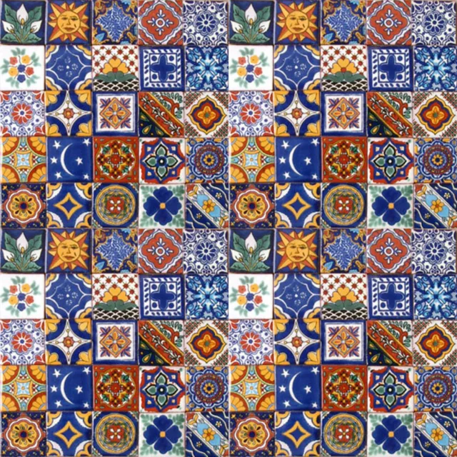 003) SET with 100 Mexican 2x2 Ceramic Tiles Handmade Handpainted Clay Tile