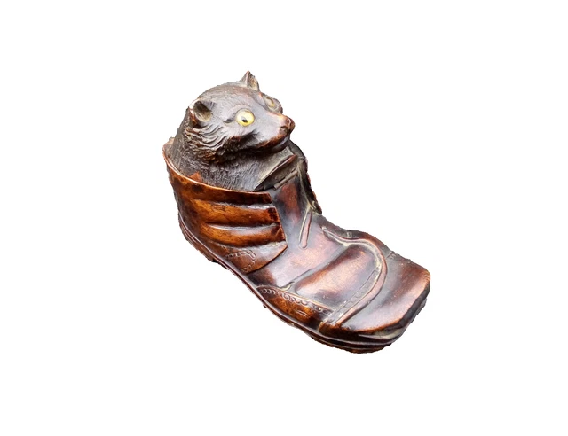 Paire de chats vintage en bois sculpté - En vente sur France