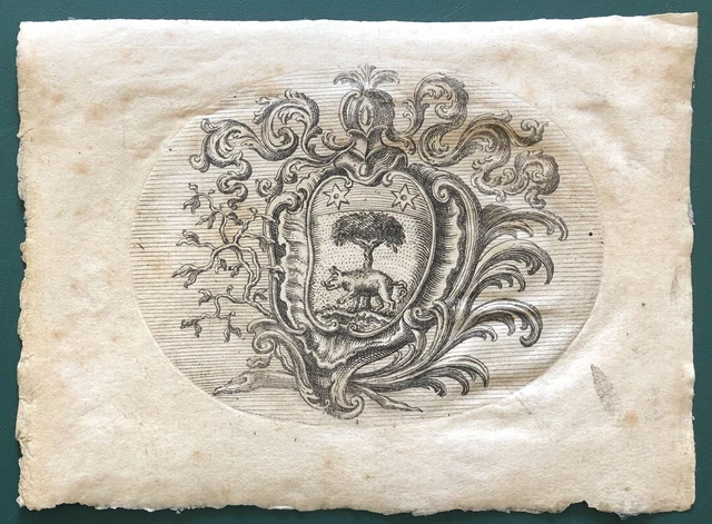 Exlibris Ancien - Gravure Hurson Aux Armoiries De Provence, Marseille, Martinique, Paris - Occasion