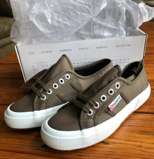 Superga Women's 2750 Military Army Green Olive Nylon Sneaker Fantasia New In Box