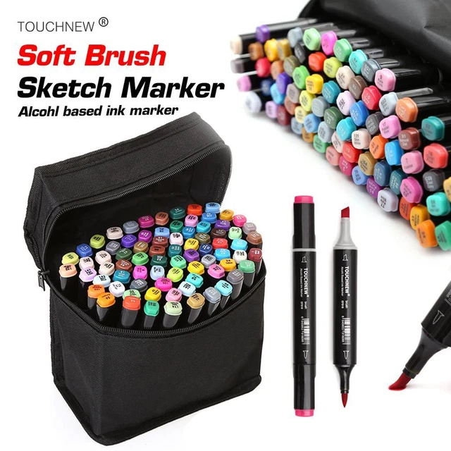 60er Set Farben Brush Pens Dual Marker Permanent Stift Kunst Filzstifte Markers