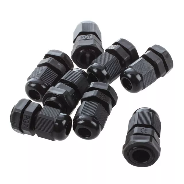 4X(8pzs PG7 Conector de glandula de cable impermeable plastico  3-6.5mm Q1Y4)