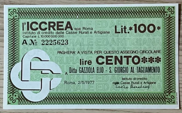 Miniassegni Banca Iccrea (672)