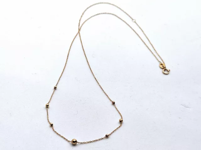 Bony levy 14k gold necklace chain bead ball station chain 16 - 18"