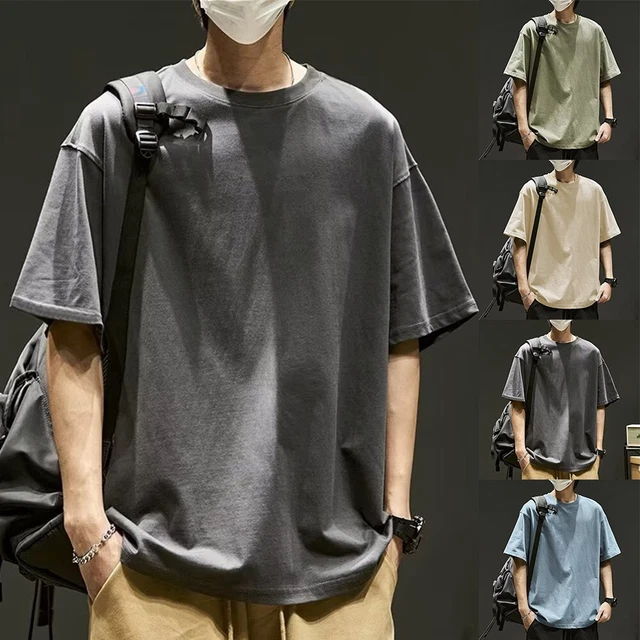 T-shirt estiva uomo oversize maniche corte top crew collo hip hop maglietta sciolta