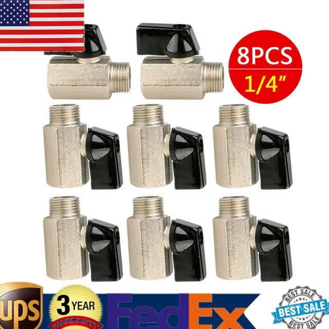 Carpet Cleaning 1/4" Shut-Off Valve For Hoses Wands Corrosion Resistant Set of 8