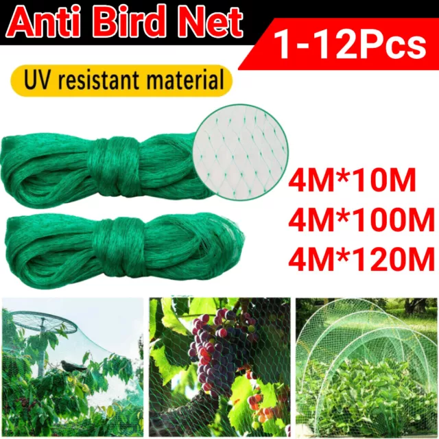 Anti Bird Netting Garden Net Mesh Commercial Fruit Tree Pond Protect Cover 12Pcs