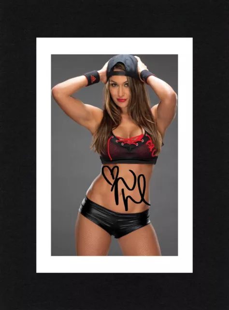 8X6 Mount NIKKI BELLA Signed PHOTO Print Gift Ready To Frame WWE Wrestling Diva