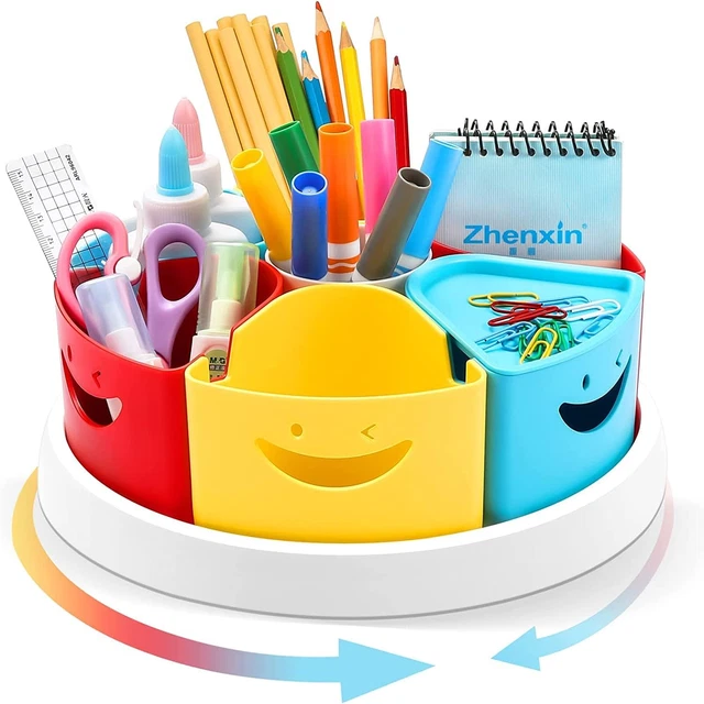 Mecids Art Supply Storage and Organizer - 360° Spinning Pen Holder and Pencil/Ma