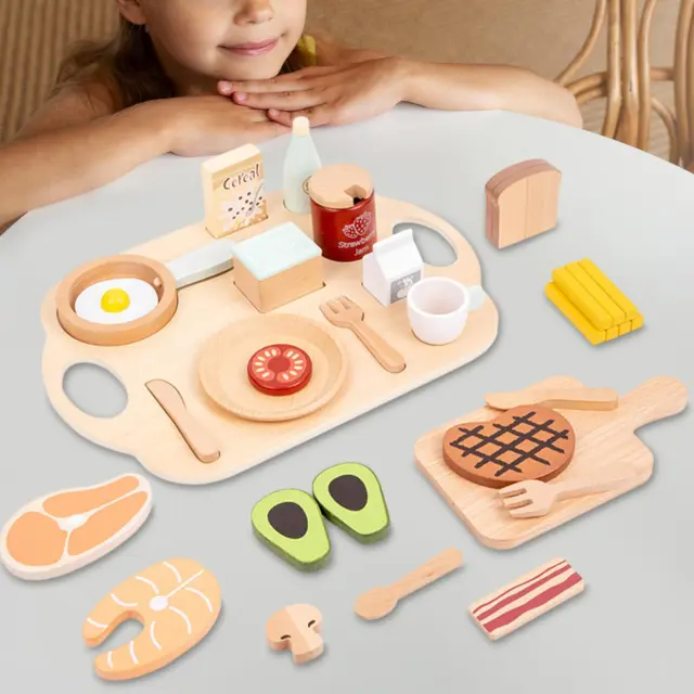 Set da gioco in legno Educativo Montessori Cucina Playset Arredamento Regalo