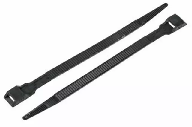 RS Pro Black Nylon Double Locking Cable Tie Cable Tie, 180mm x 9 mm