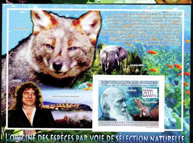 Guinea 2009 Darwin #2 Fish Elephant Dog Evolution Nature Imperf S12121-2