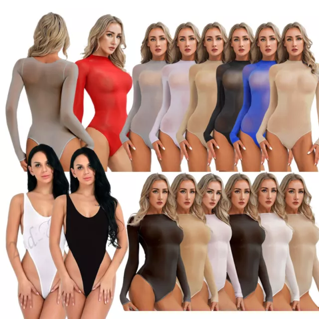 Women See-through Top High Cut Leotard Ladies Swimsuit Thong Bodysuit  Monokini 