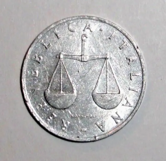 1954 Italy 1 Lira Coin Counterbalance Weighting Scale and Cornucopia