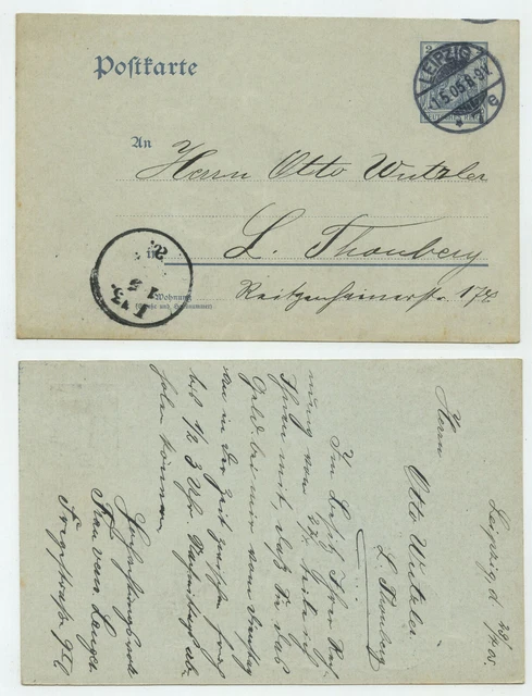 90987 - Ganzsache P 63 X - Postkarte - Leipzig 1.5.1905