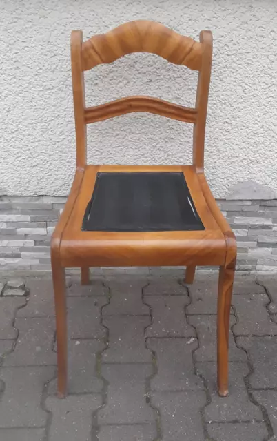 Biedermeier Stuhl Esszimmerstuhl Einzelstuhl Kirschbaum Seitenrahmen antik 1840