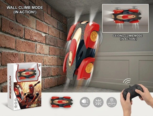 SPIDERMAN WALL CLIMBING Remote Control RC Climber Floor Racing Stunt ...