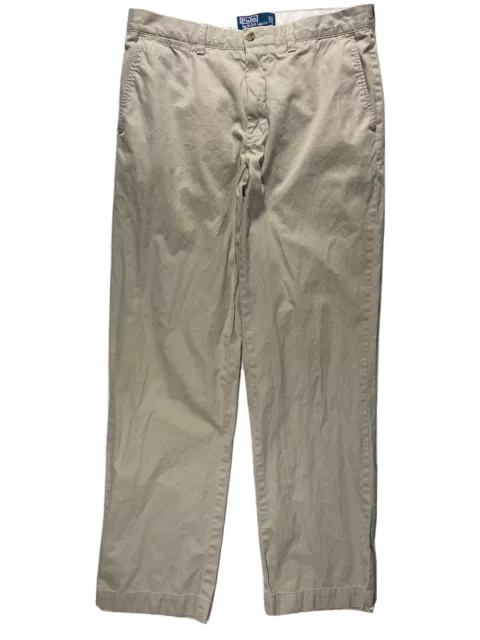 Polo Ralph Lauren 32 X 33 Beige Flat-Front Straight-Leg Casual Chino Khaki Pants