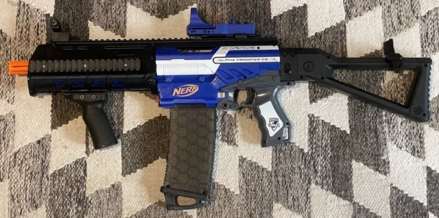 Nerf N-Strike Elite Alpha Trooper CS-12 Modified With Worker Masada Kit