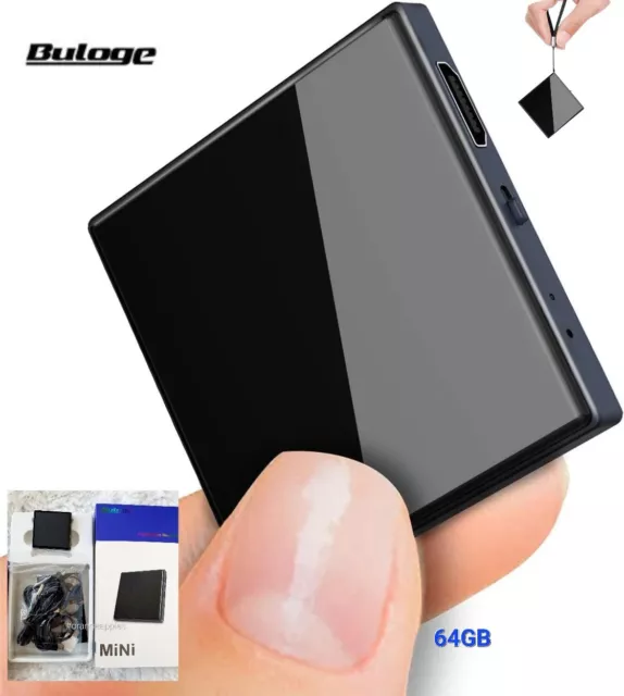 Buloge 64GB Mini Voice Recorder Activated Dictaphone 750/15Hr One-key Operat. B1