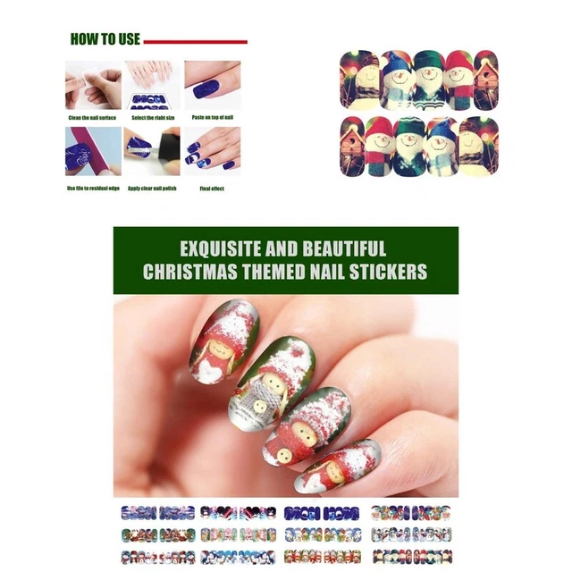 Xmas Nail Patch Shiny Fadeless Leicht zu entfernen Xmas Nail Sticker Ultra Thin