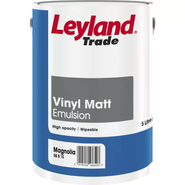 Leyland Trade Vinyl Matt Emulsion Paint Magnolia Walls Ceiling All Sizes