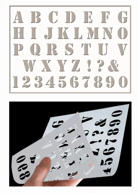Alphabet Stencils Set Letter & Numbers A-Z & 0-9 Wedding Script Calligraphy  Font