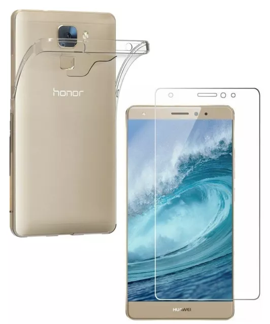 VERRE TREMPÉ + COQUE ANTICHOC TRANSPARENTE Pour HUAWEI HONOR 7 PROTECT INTEGRAL