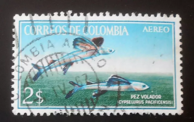 Colombia - Colombie - 1966 Air Mail 2 $ Flying Fish used (34) -