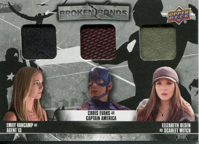 Captain America Civil War Broken Bonds Triple Relic Card BB-SCW