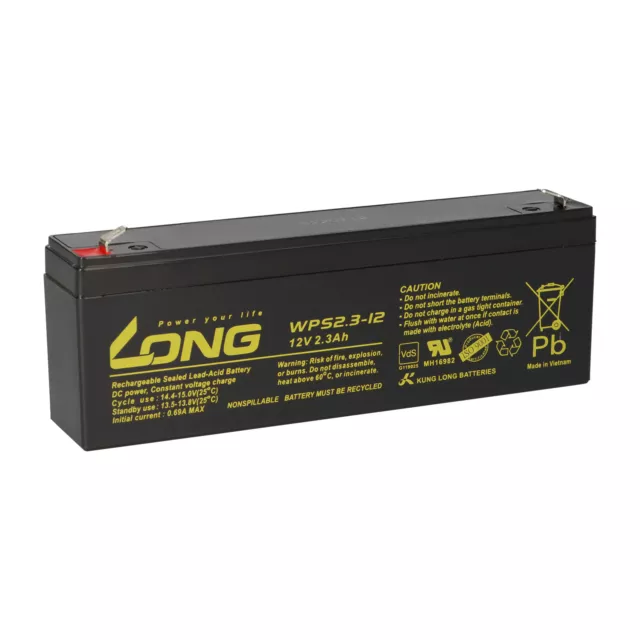 Kung Long WP2.3-12 12V 2,3Ah AGM Plomb Batterie Entretien Vds Batterie