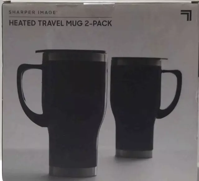 Sharper Image Heated Travel Mug 2 Pack 14 fl.oz  (R-L)- Coffee- Tea- NEW