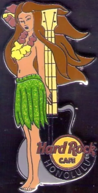 Hard Rock Cafe HONOLULU 2013 Sexy HULA GIRL & GUITAR PIN - HRC Catalog #75500